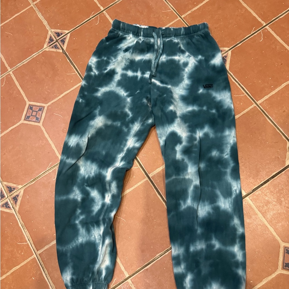 Vans Blue and White Tie-Dye Sweatpants
